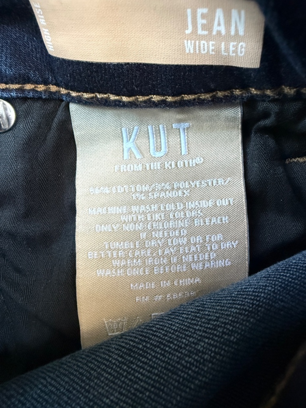 Kut from the Kloth JEAN High Rise Wide Leg Jeans – Fortitude Wash – Size 00 - Picture 4 of 9